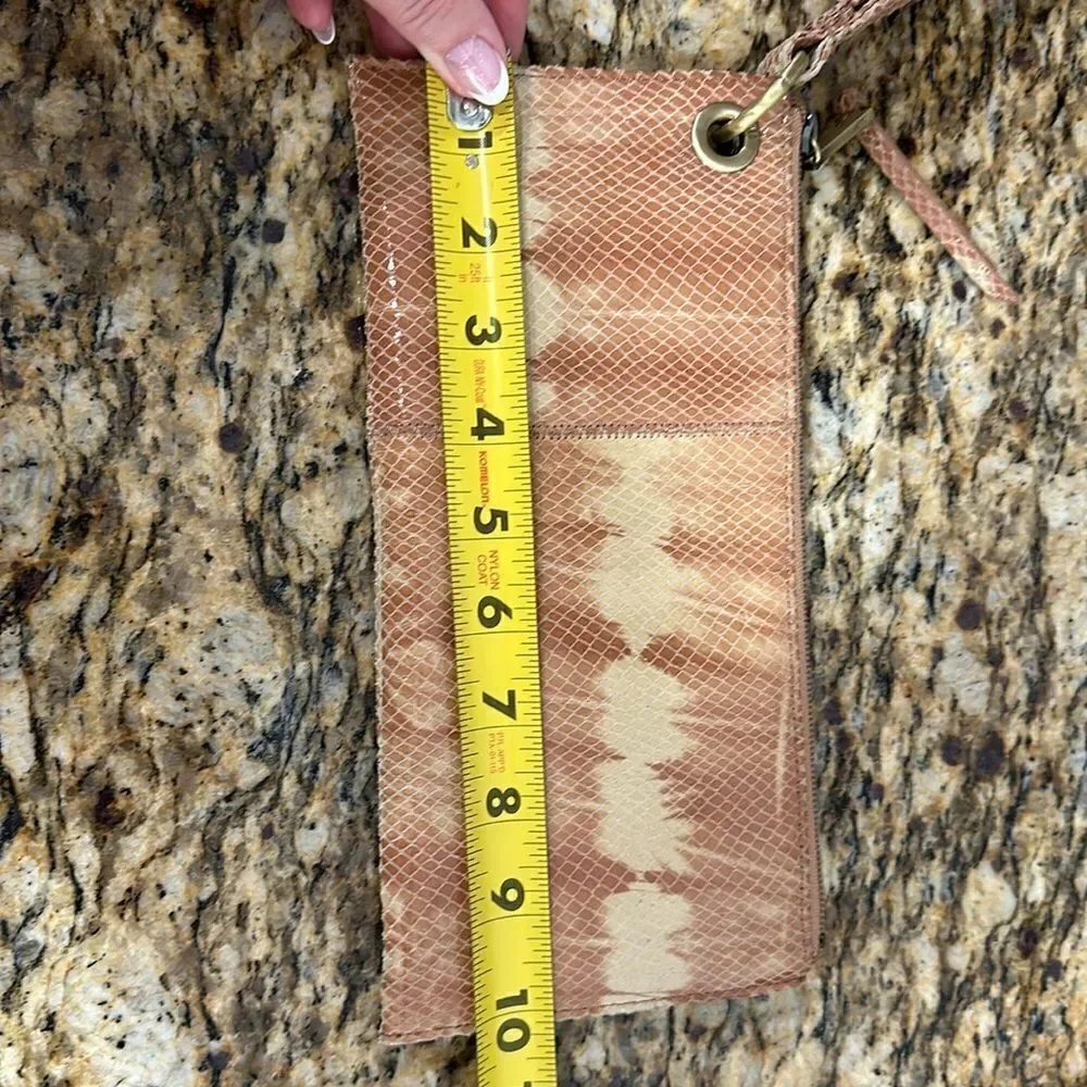 HOBO Desert Tie Dye Leather Card Holder Wristlet Wallet NWOT